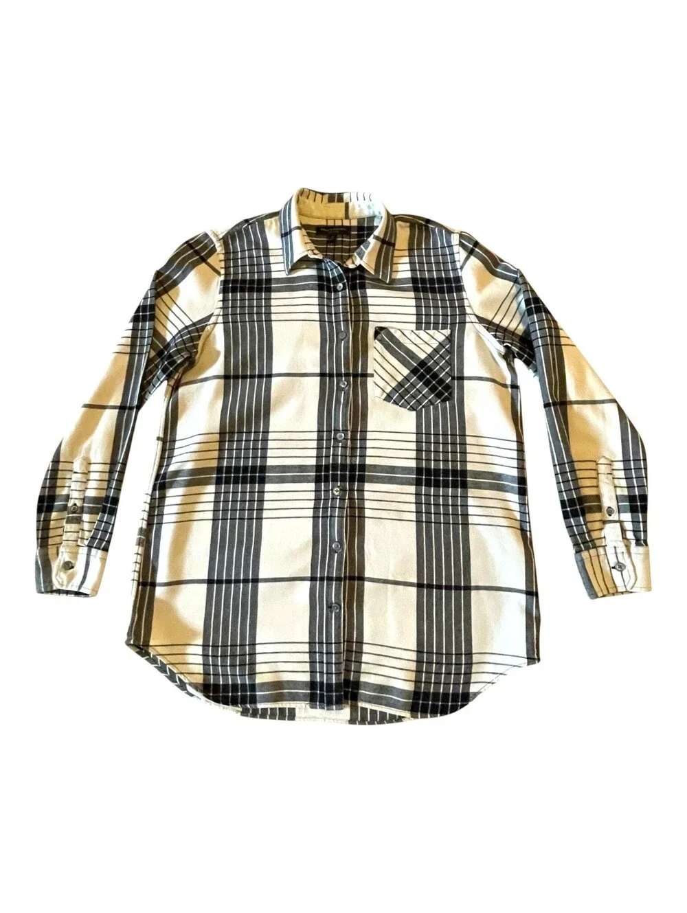 Banana Republic Mens MED Soft Wash Flannel Plaid Shirt LS